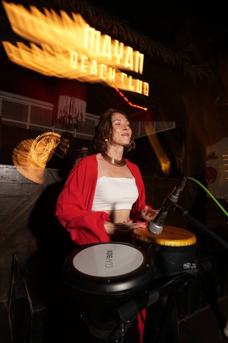 Svetlana and Veronika performing at Mayan Beach Club, Goa